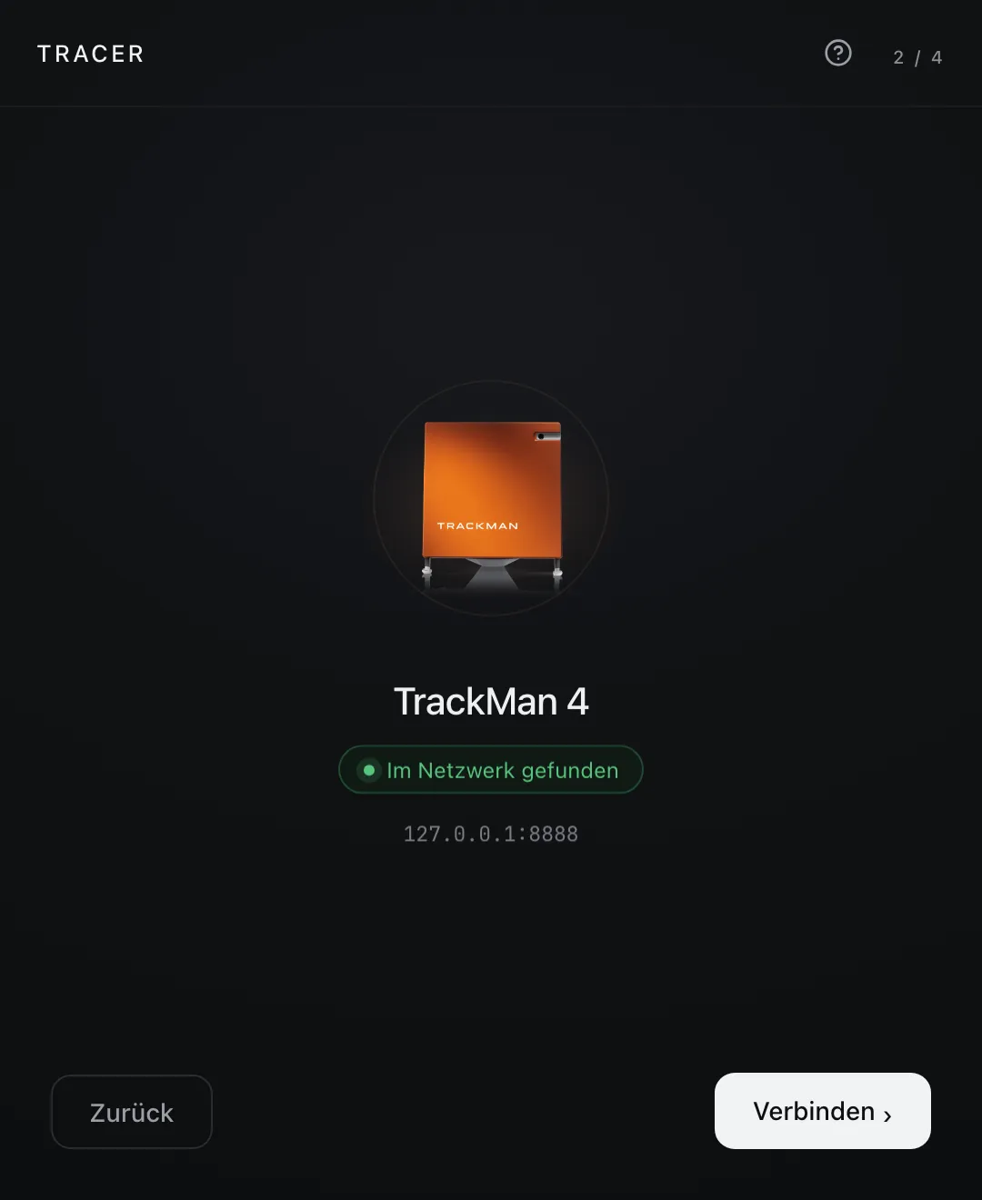 TRACER hat den TrackMan-Launch-Monitor erkannt